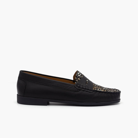 M006 Mocassin Cuir Noir