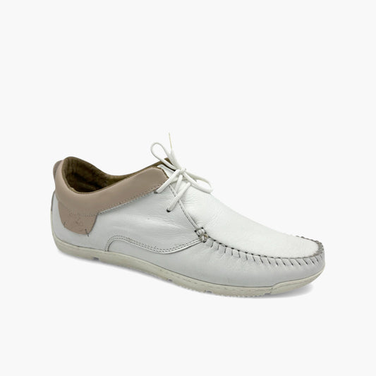 059 Mocassin Cuir Blanc