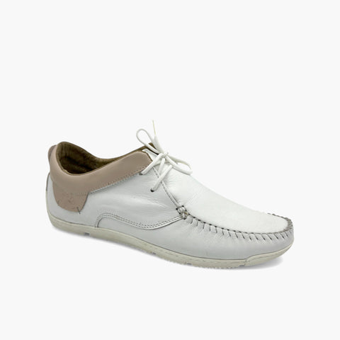 059 Mocassin Cuir Blanc