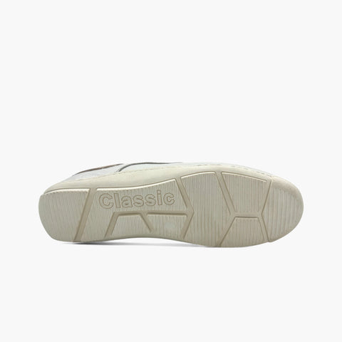 059 Mocassin Cuir Blanc