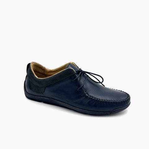 059 Mocassin Cuir Bleu 2