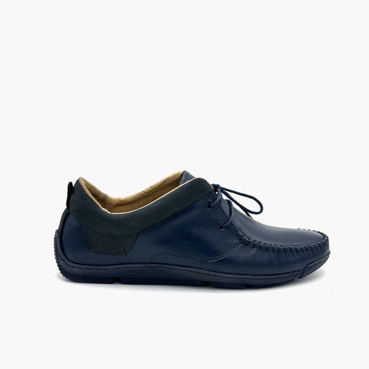059 Mocassin Cuir Bleu 2