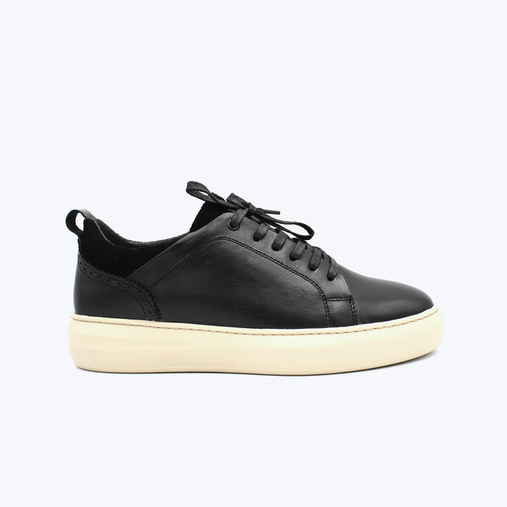 116 Basket Cuir Noir Sm beige