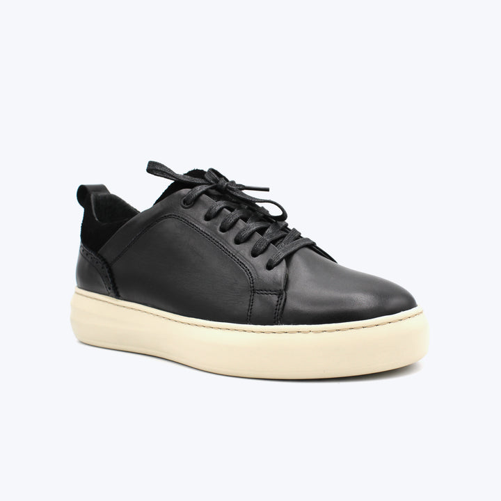116 Basket Cuir Noir Sm beige