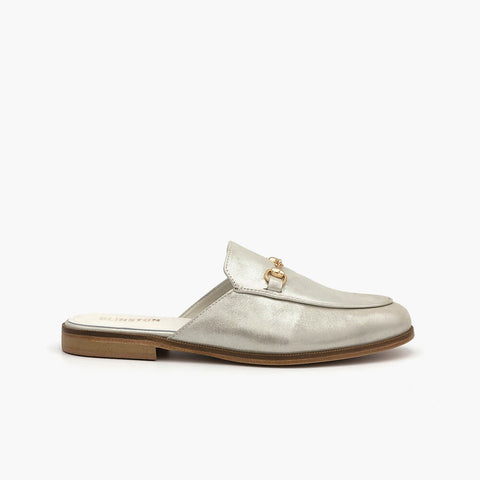 R3040 Mule Cuir Argentée